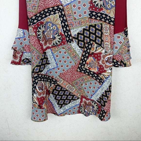 Boutique Animal print patchwork bell sleeves dress oversized - Picture 2 of 8